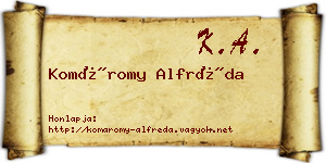 Komáromy Alfréda névjegykártya